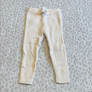 Zara Kids Cream Ribbed Knit Leggings